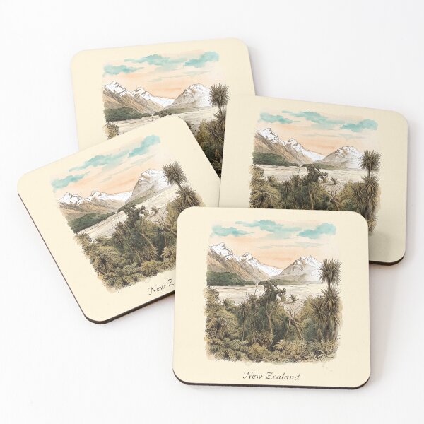 Item preview, The Primeval Rift: New Zealand Alpine Valley and Cabbage Tree Landscape Art designed and sold by FreiherrPK.