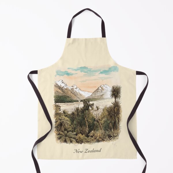 Item preview, The Primeval Rift: New Zealand Alpine Valley and Cabbage Tree Landscape Art designed and sold by FreiherrPK.