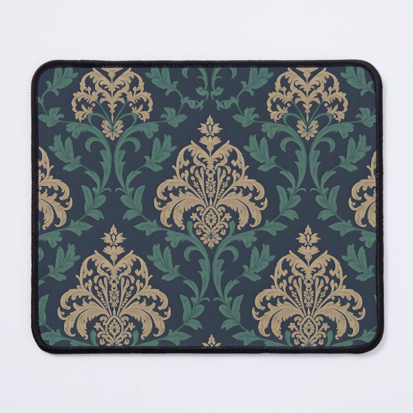Item preview, Luxury Gold and Emerald Baroque Damask Pattern designed and sold by ART BOND.