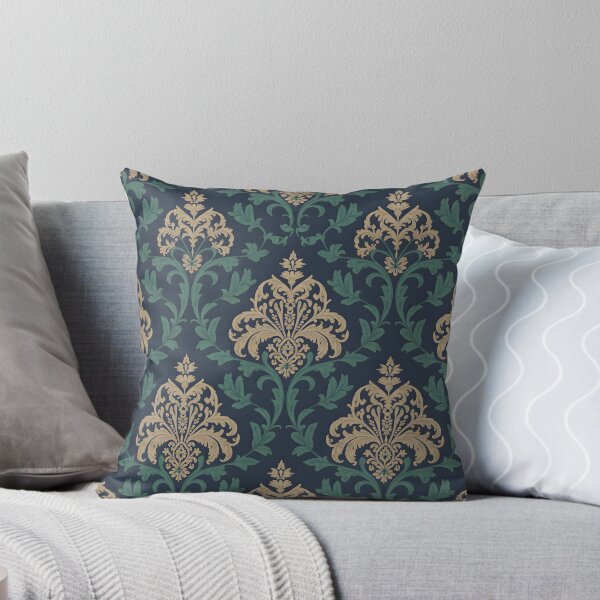 Item preview, Luxury Gold and Emerald Baroque Damask Pattern designed and sold by ART BOND.