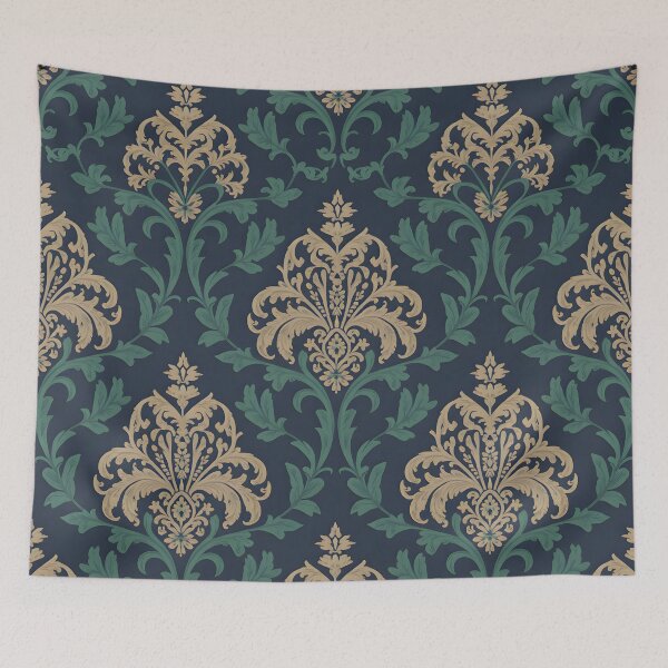 Item preview, Luxury Gold and Emerald Baroque Damask Pattern designed and sold by ART BOND.