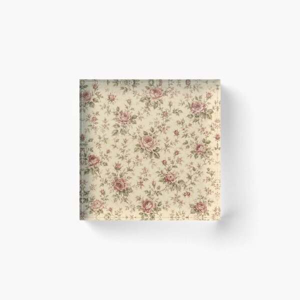 Item preview, Antique Rose Cream Vintage Floral Cottage Pattern designed and sold by FairyArtCottage.