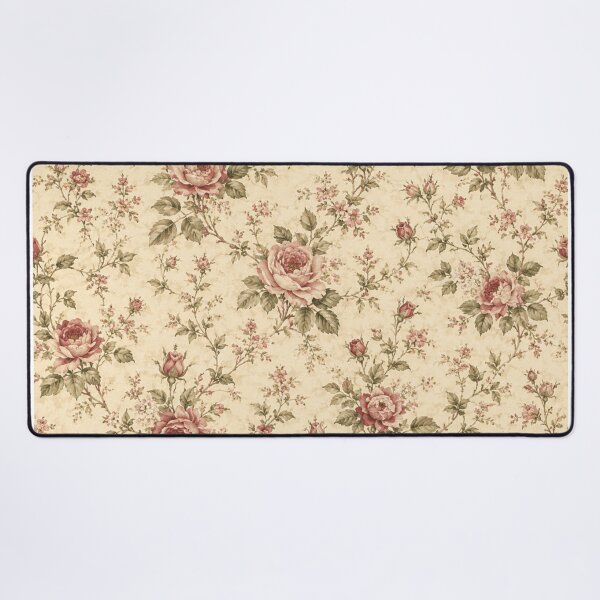 Item preview, Antique Rose Cream Vintage Floral Cottage Pattern designed and sold by FairyArtCottage.
