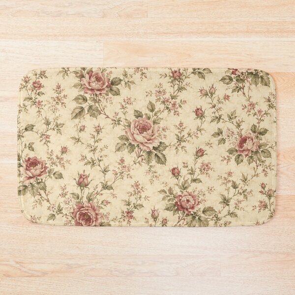 Item preview, Antique Rose Cream Vintage Floral Cottage Pattern designed and sold by FairyArtCottage.
