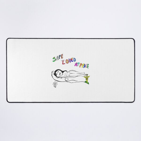 Item preview, save - loved - at peace , Girl Sleeping in Protective Hand | Self care stickers designed and sold by khy-art-print.