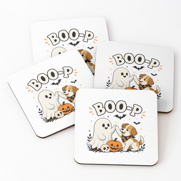 Item preview, Boo P Ghost Dog Halloween Moon Bats Cute Design designed and sold by OlyvieArt.