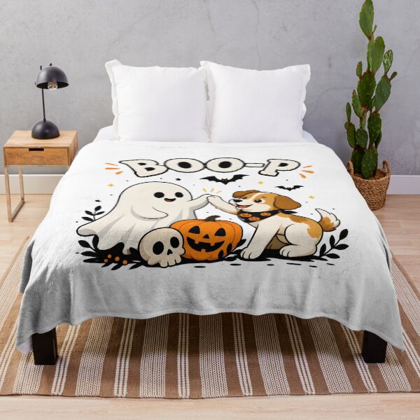 Item preview, Boo P Ghost Dog Halloween Moon Bats Cute Design designed and sold by OlyvieArt.