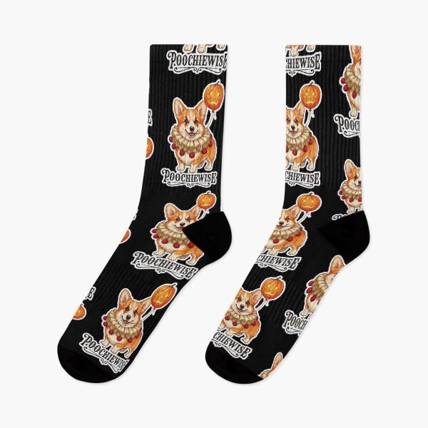 Item preview, Poochiewise Clown Corgi Halloween Dog Illustration designed and sold by Flying Doggo.