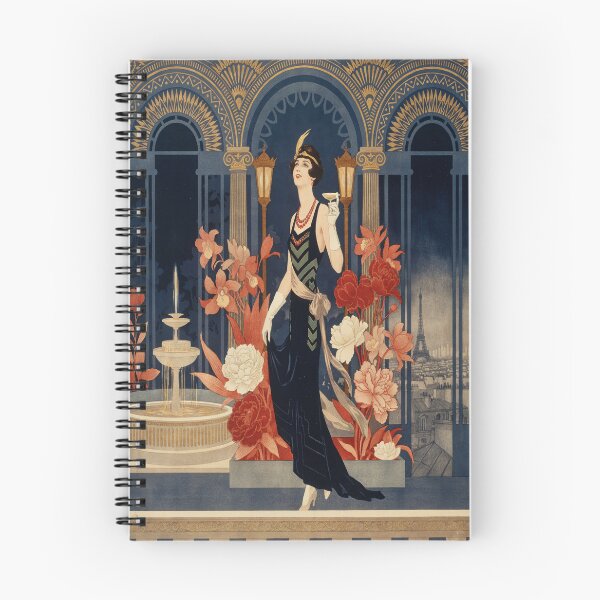 Artikelvorschau, Art-déco-Stil, Pariser Nachtgarten, Mode der 1920er Jahre, Kunstdruck entworfen und verkauft von Tamas Das.