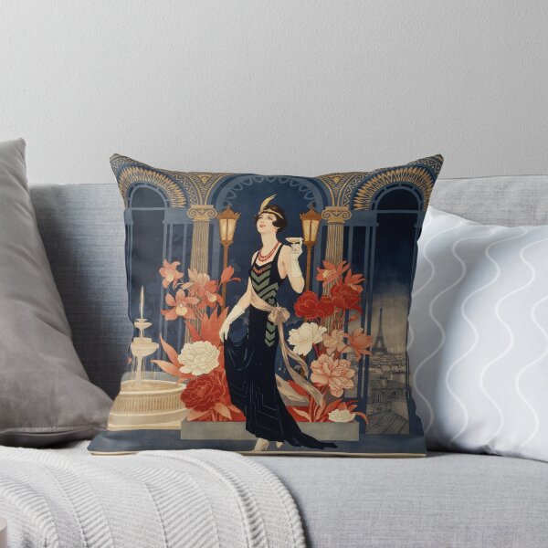 Item preview, Art Deco Parisian Night Garden 1920s French Fashion Plate Print designed and sold by Tamas Das.