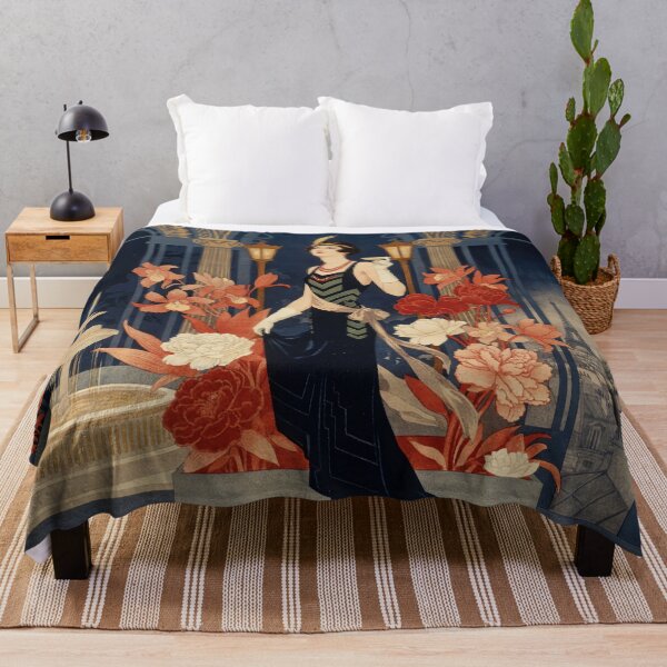 Item preview, Art Deco Parisian Night Garden 1920s French Fashion Plate Print designed and sold by Tamas Das.