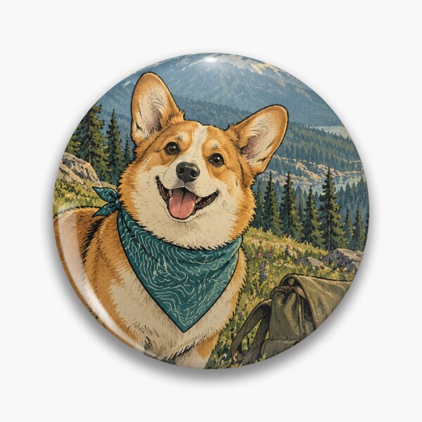 Item preview, Corgi Wildflower Mountain Adventure designed and sold by A Light Worker.