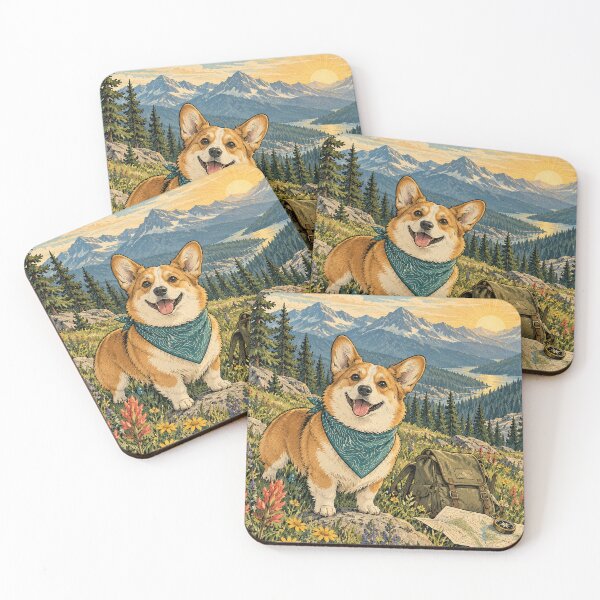 Item preview, Corgi Wildflower Mountain Adventure designed and sold by A Light Worker.
