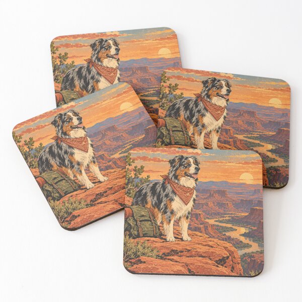 Item preview, Australian Shepherd Canyon Sunset Adventure designed and sold by A Light Worker.