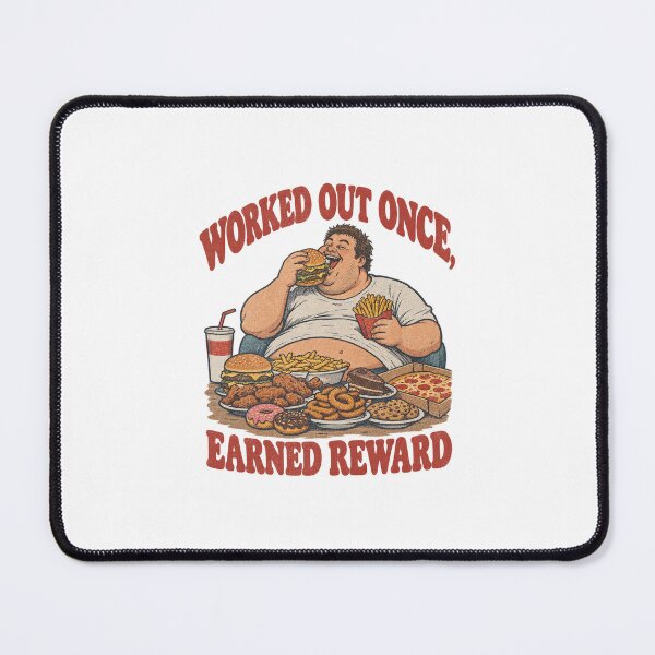 Item preview, Worked Out Once, Earned Reward – Funny 90s Vintage Food Lover T-Shirt designed and sold by CPADesign.