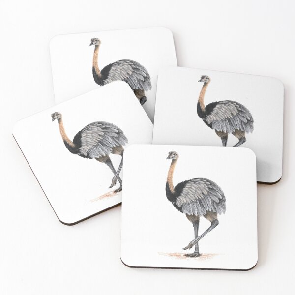 Item preview, American Rhea - Naturalist illustration in dry pastel of a large ratite bird designed and sold by Chouetteplanete.