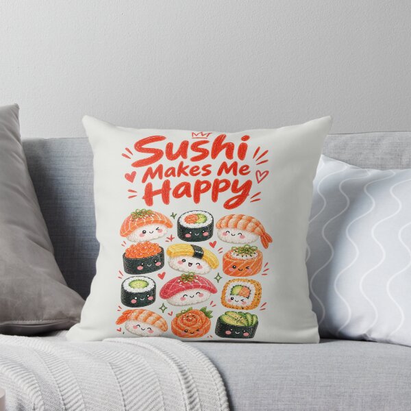 Item preview, Sushi Makes Me Happy Cute Watercolor Sushi designed and sold by Verycutethings.
