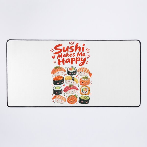 Item preview, Sushi Makes Me Happy Cute Watercolor Sushi designed and sold by Verycutethings.