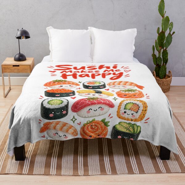 Item preview, Sushi Makes Me Happy Cute Watercolor Sushi designed and sold by Verycutethings.