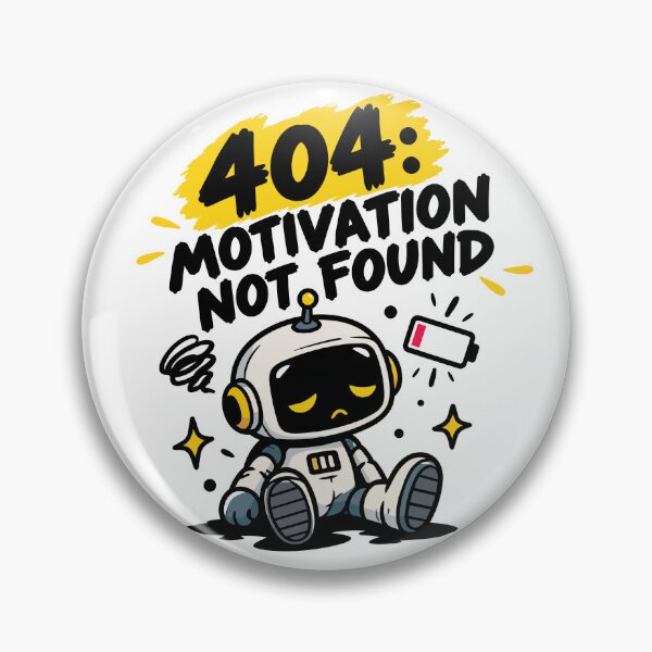 Item preview, 404 Motivation Not Found Funny Robot designed and sold by DesignGraphica.