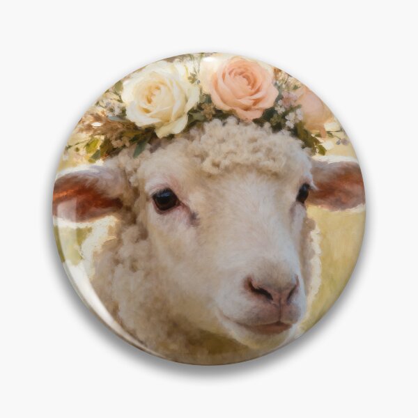 Item preview, Floral Crown Sheep Print - Sheep Wall Art - A3 A4 A5 Farm Animal Art - Cottagecore Farmhouse Decor designed and sold by QuietCanvasArtworks.