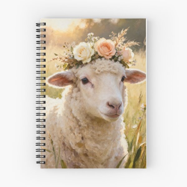 Item preview, Floral Crown Sheep Print - Sheep Wall Art - A3 A4 A5 Farm Animal Art - Cottagecore Farmhouse Decor designed and sold by QuietCanvasArtworks.