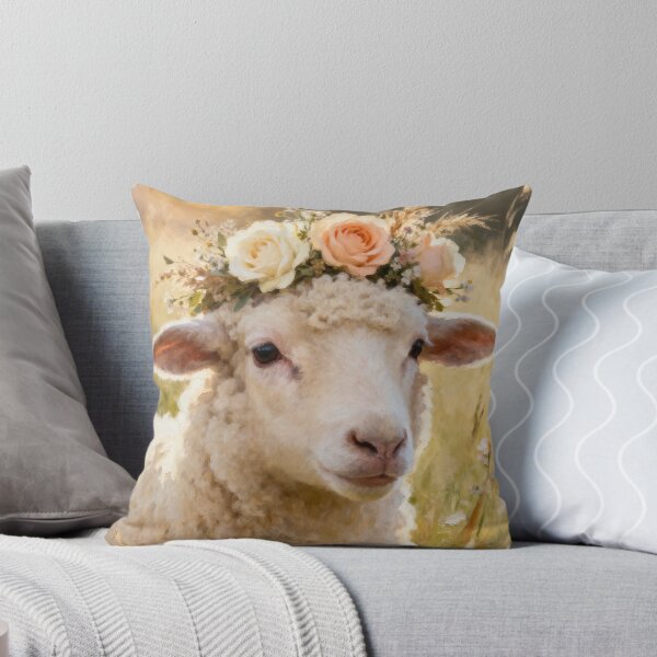 Item preview, Floral Crown Sheep Print - Sheep Wall Art - A3 A4 A5 Farm Animal Art - Cottagecore Farmhouse Decor designed and sold by QuietCanvasArtworks.