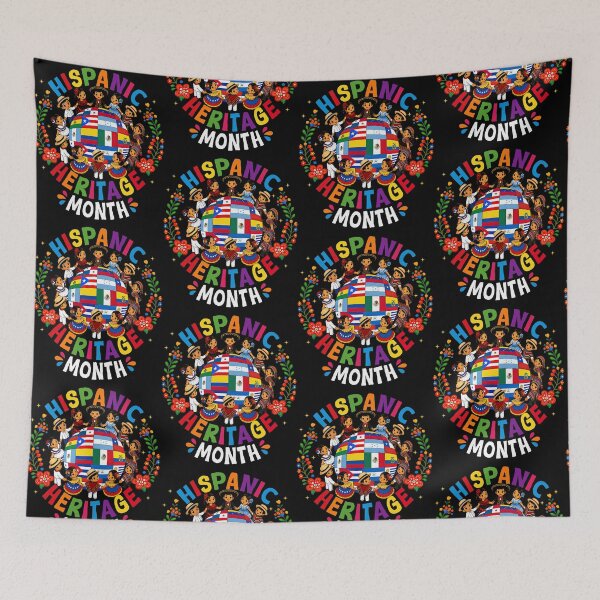 Item preview, Hispanic Heritage Month Flags Kids Cultural Celebration designed and sold by Glow-Paw-Studio.