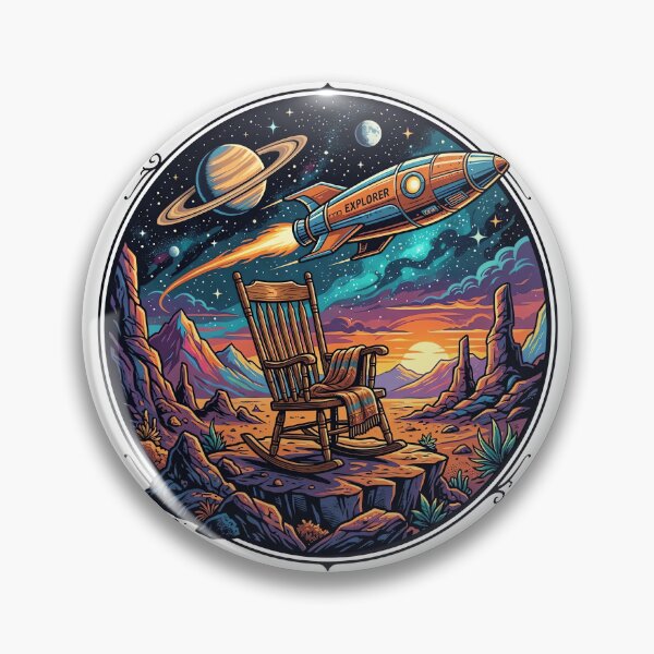 Item preview, Vintage Rocketship Passing Over Alien Sunset designed and sold by vienaphi.