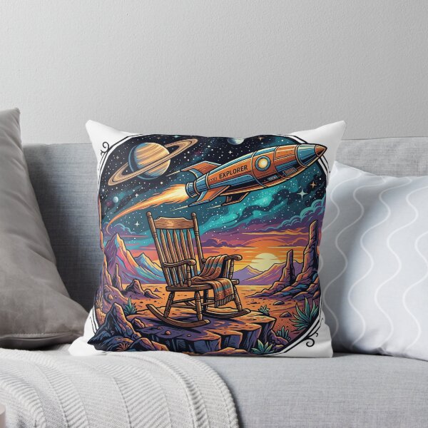Item preview, Vintage Rocketship Passing Over Alien Sunset designed and sold by vienaphi.