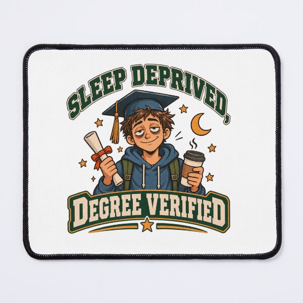 Item preview, Sleep Deprived Degree Verified – Funny College Student T-Shirt designed and sold by Print-Mingle01.