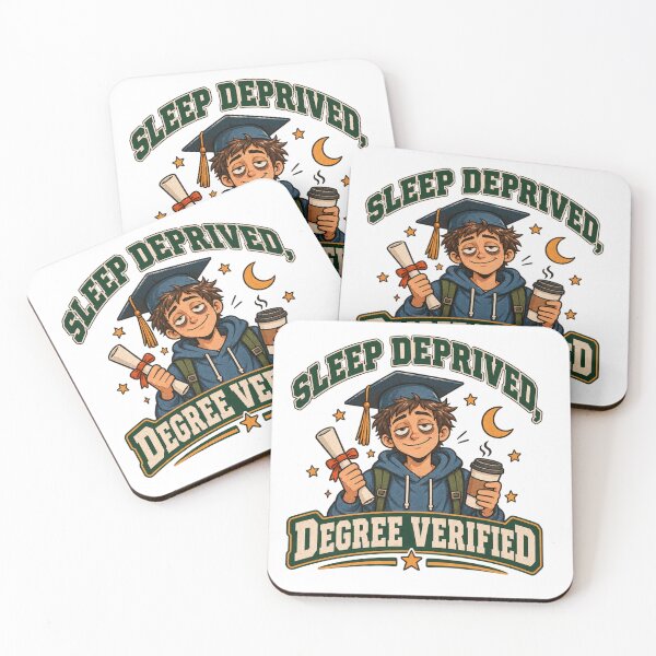 Item preview, Sleep Deprived Degree Verified – Funny College Student T-Shirt designed and sold by Print-Mingle01.