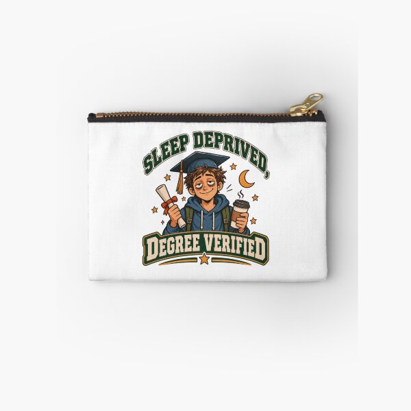 Item preview, Sleep Deprived Degree Verified – Funny College Student T-Shirt designed and sold by Print-Mingle01.