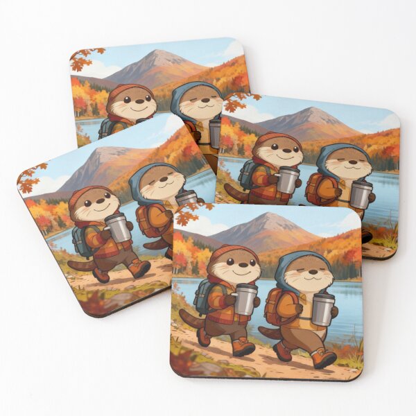 Item preview, Fall Hiking Sea Otter Besties designed and sold by Otterbean.