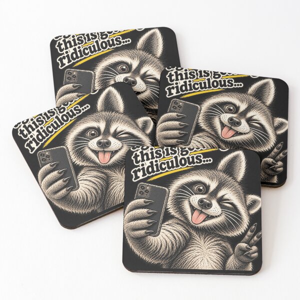 Item preview,  Woke Up Handsome Again Funny Raccoon with Phone – Sarcastic Trash Panda designed and sold by Aflahshopy7.