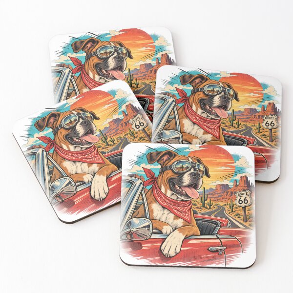 Item preview, Boxer Dog Route 66 Road Trip designed and sold by A Light Worker.