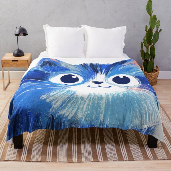 Item preview, Cute blue cartoon cat illustration designed and sold by anytka.