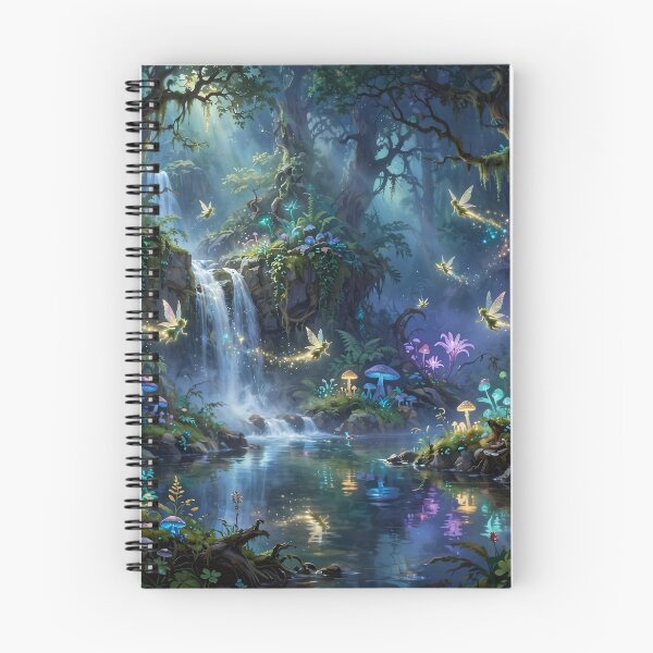 Item preview, Whispers of the Enchanted Falls – Magical Fairy Forest designed and sold by DreamyWallVibes.