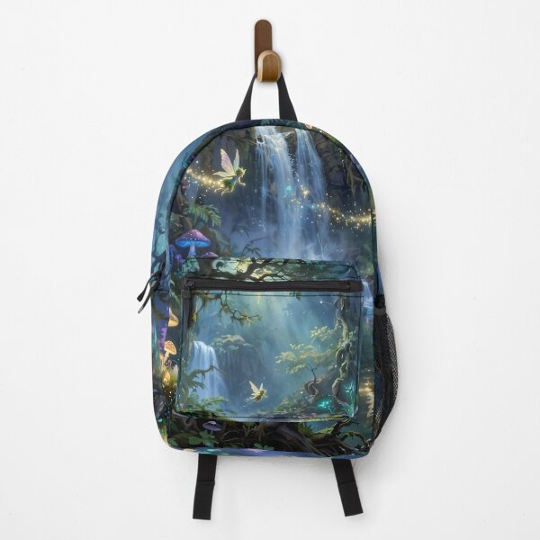 Item preview, Whispers of the Enchanted Falls – Magical Fairy Forest designed and sold by DreamyWallVibes.