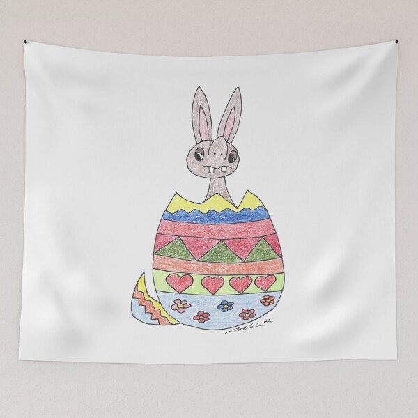 Artikelvorschau, Frohe Ostern - Frohe Ostern - Osterhase - Osterhase - Osterei - Osterei entworfen und verkauft von Anke‘s Bazaar.