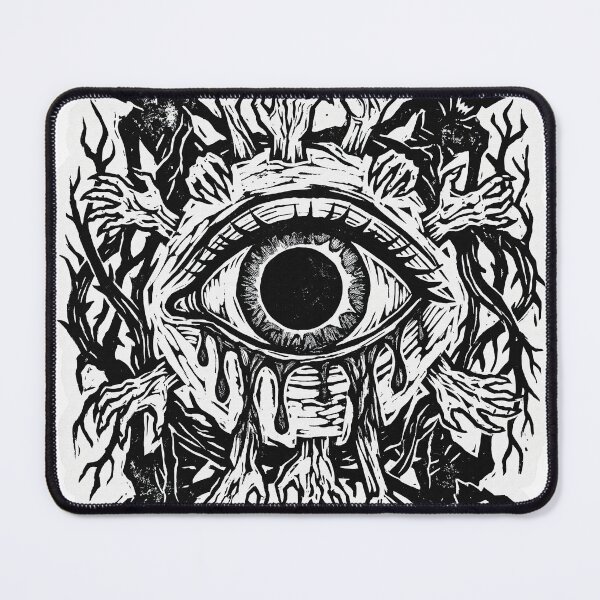 Item preview, Eldritch Eye Eclipse Sacrifice Linocut Print designed and sold by Flying Doggo.