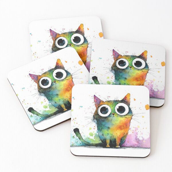 Item preview, Colorful cat illustration with art designed and sold by anytka.