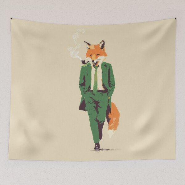 Item preview, Fox in a suit walking with a pipe designed and sold by anytka.