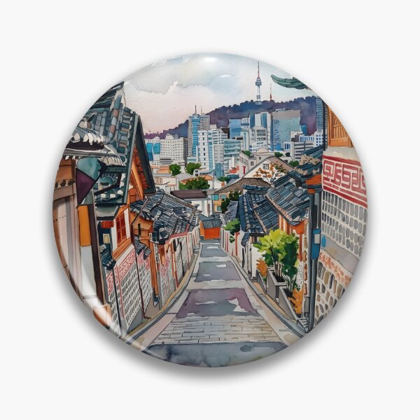 Item preview, Bukchon Hanok Village Seoul Travel Poster – South Korea designed and sold by POSTERIOCREW.