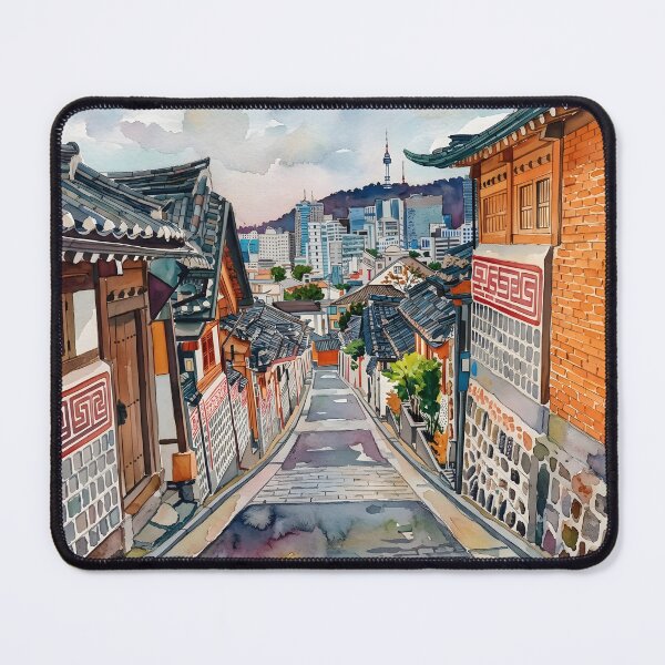 Item preview, Bukchon Hanok Village Seoul Travel Poster – South Korea designed and sold by POSTERIOCREW.