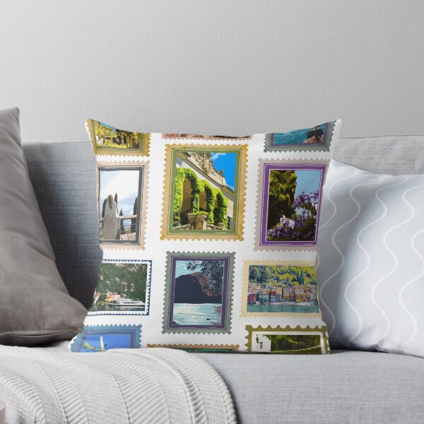 Item preview, Lake Como Italy Vintage Postage Stamp Collage designed and sold by inallusha.