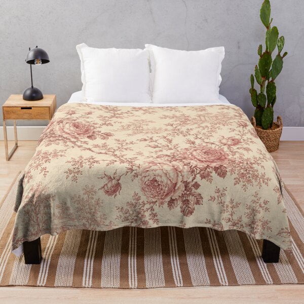Item preview, Antique Rose Toile Vintage Cottage Pattern designed and sold by FairyArtCottage.