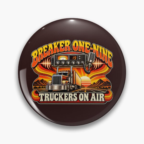 Item preview, Breaker One-Nine Truckers On Air - Retro CB Radio Semi Truck Sunset Art designed and sold by NomadForge.