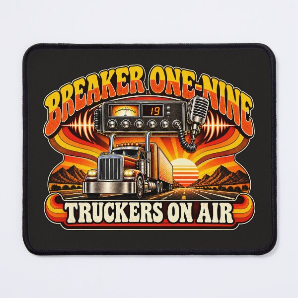 Item preview, Breaker One-Nine Truckers On Air - Retro CB Radio Semi Truck Sunset Art designed and sold by NomadForge.
