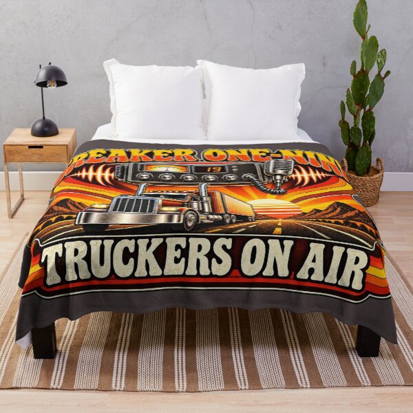 Item preview, Breaker One-Nine Truckers On Air - Retro CB Radio Semi Truck Sunset Art designed and sold by NomadForge.